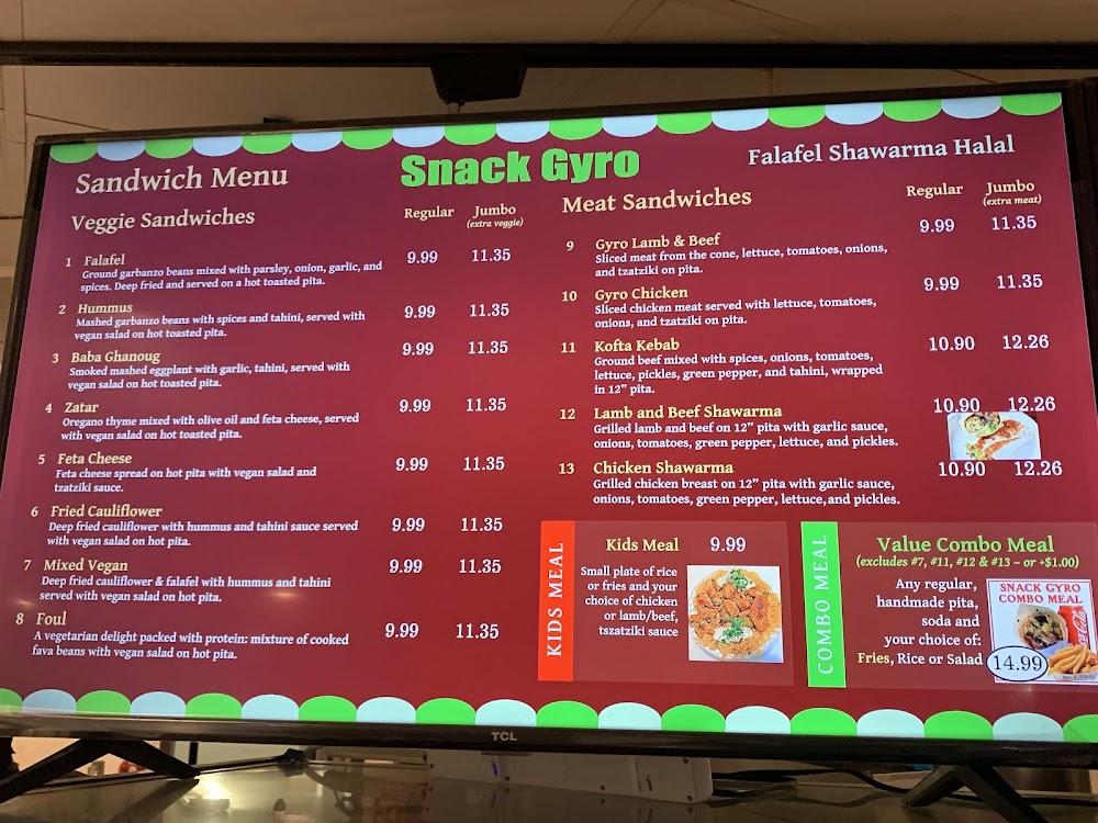 Snack Gyro Menu image 1
