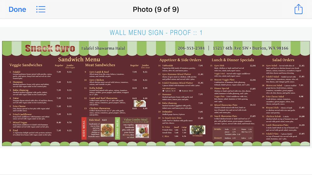Snack Gyro Menu image 4